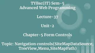 Navigation controls in ASP.NET