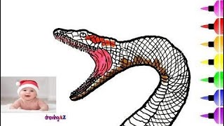 Anaconda Drawing and Coloring Pages for Kids - and Dinosaur Coloring Page ✴   #part 155