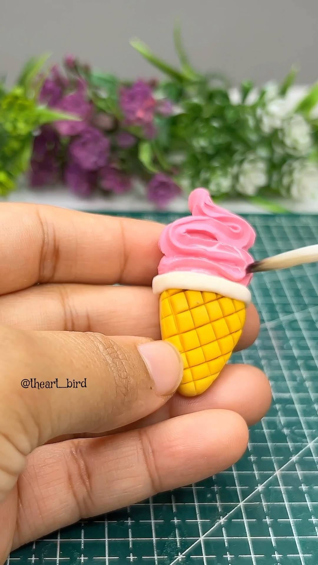 Diy Icecream Fridge Magnet With HOMEMADE Clay 😍😍 #theartbird