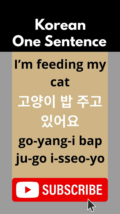 Learn Korean | One Sentence a Day | Ep.154 – I’m feeding my cat