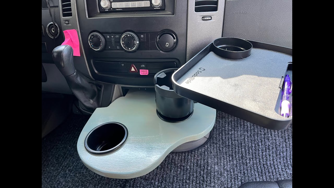 Sprinter Motorhome, Van, DYI Tray and Cup Holder - YouTube