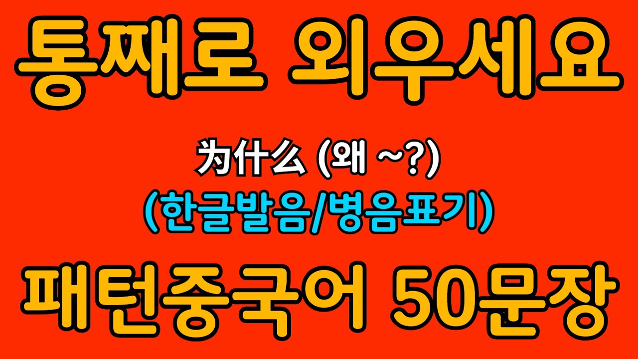 중국어 패턴 #050 | 为什么 (왜 ~?) | 왕초보도 바로 쓰는 중국어 패턴 | 중국어 회화 핵심 패턴 듣고 말하기