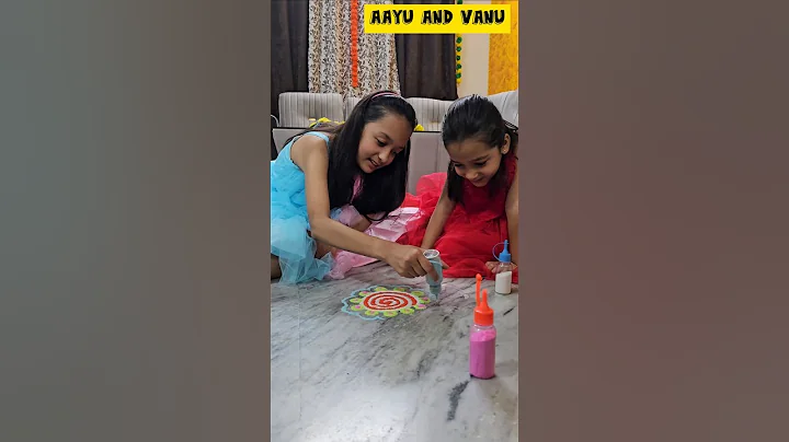 Mini Vlog 563 - Aayu Vanu Ki RANGOLI 😍 #aayuandvanu #shorts #youtubeshorts #diwali #minivlog #diwali