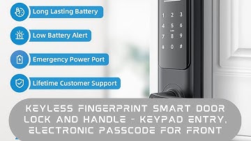 Nyboer Keyless Fingerprint Smart Door Lock and Handle - Keypad Entry, Electronic Passcode