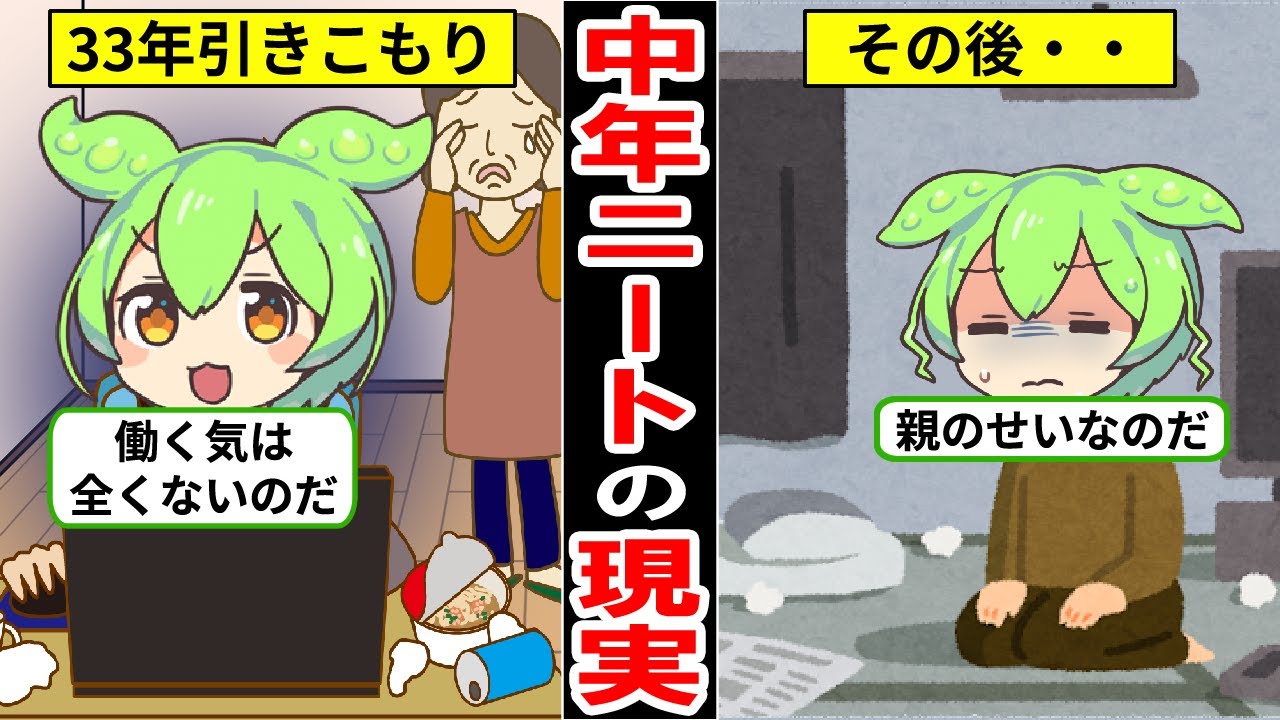 48歳まで引きこもりニートを続けるとどうなる？中年ニートの末路…【ずんだもん｜ゆっくり解説｜就活｜就職｜貯金】