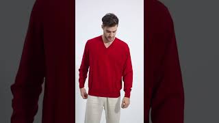 Merino Wool Classic V-neck / Chilli Pepper