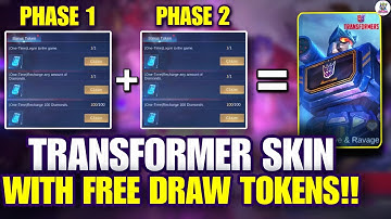 How I Got 1 Transformers Skin With Just Free Draw Tickets!! | Mobile legends