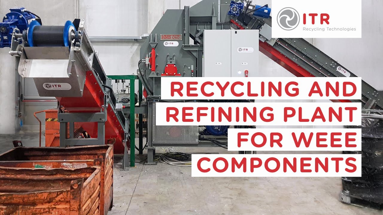 Recycling and refining plant for small WEEE components (electric motors, electronic boards, etc)