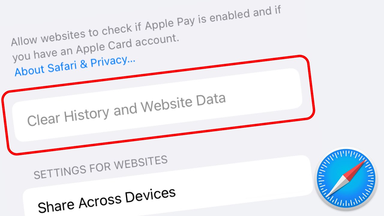 iphone safari clear history and website data greyed out