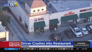 Driver crashes into front of Panda Express in Covina