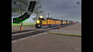 Trainz 3: Mixed Freight Train on Marias Pass Approach with UP DD40X leading