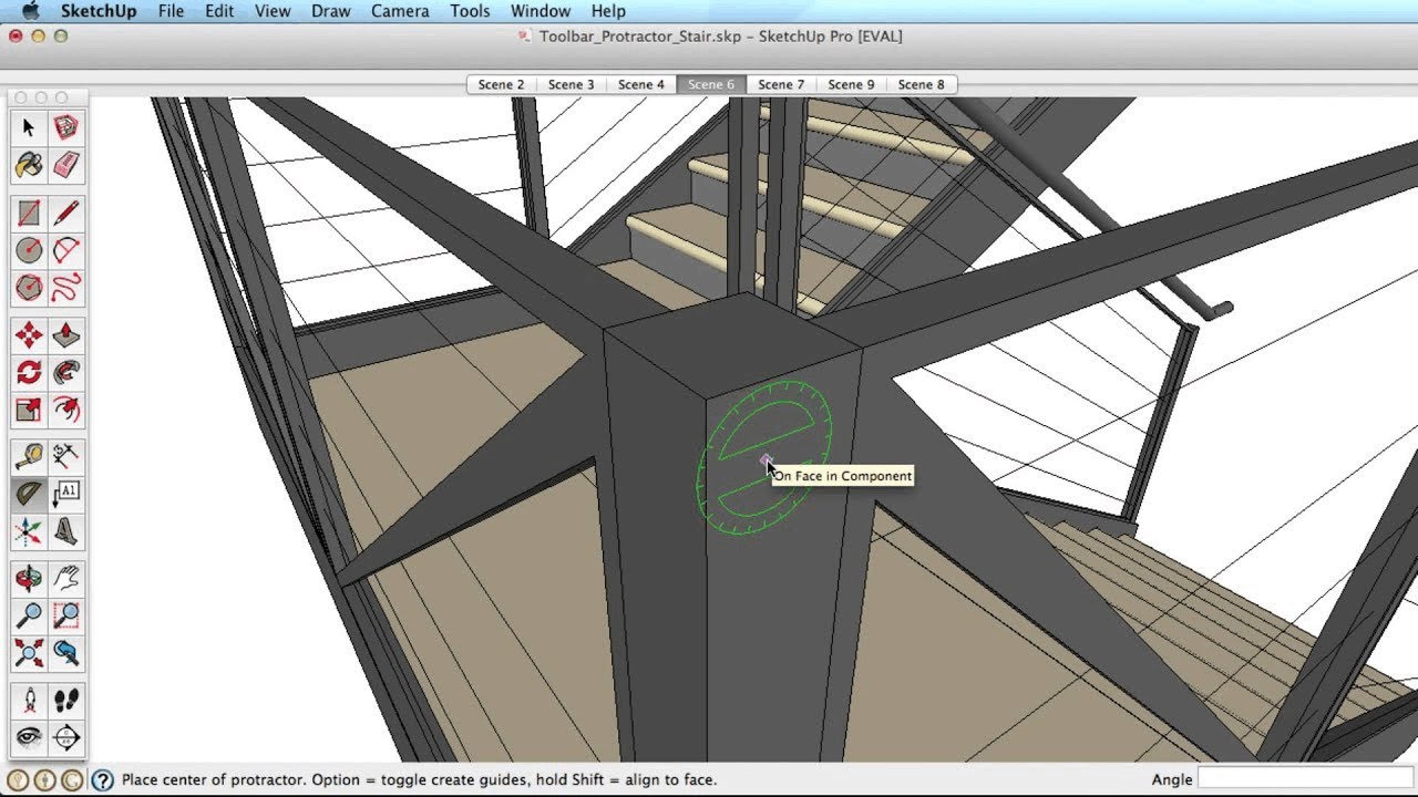 3ds SketchUp Training Series: Protractor tool