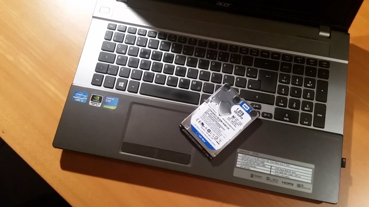 Update Festplatte SSD Einbau in ACER V3-771G - FullHD 1080P