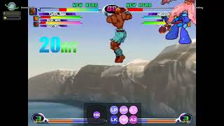MvC2 Dhalsim 180% assist KO from wall carry FS okizeme trijump whiff low wakeup mixup combo 020626