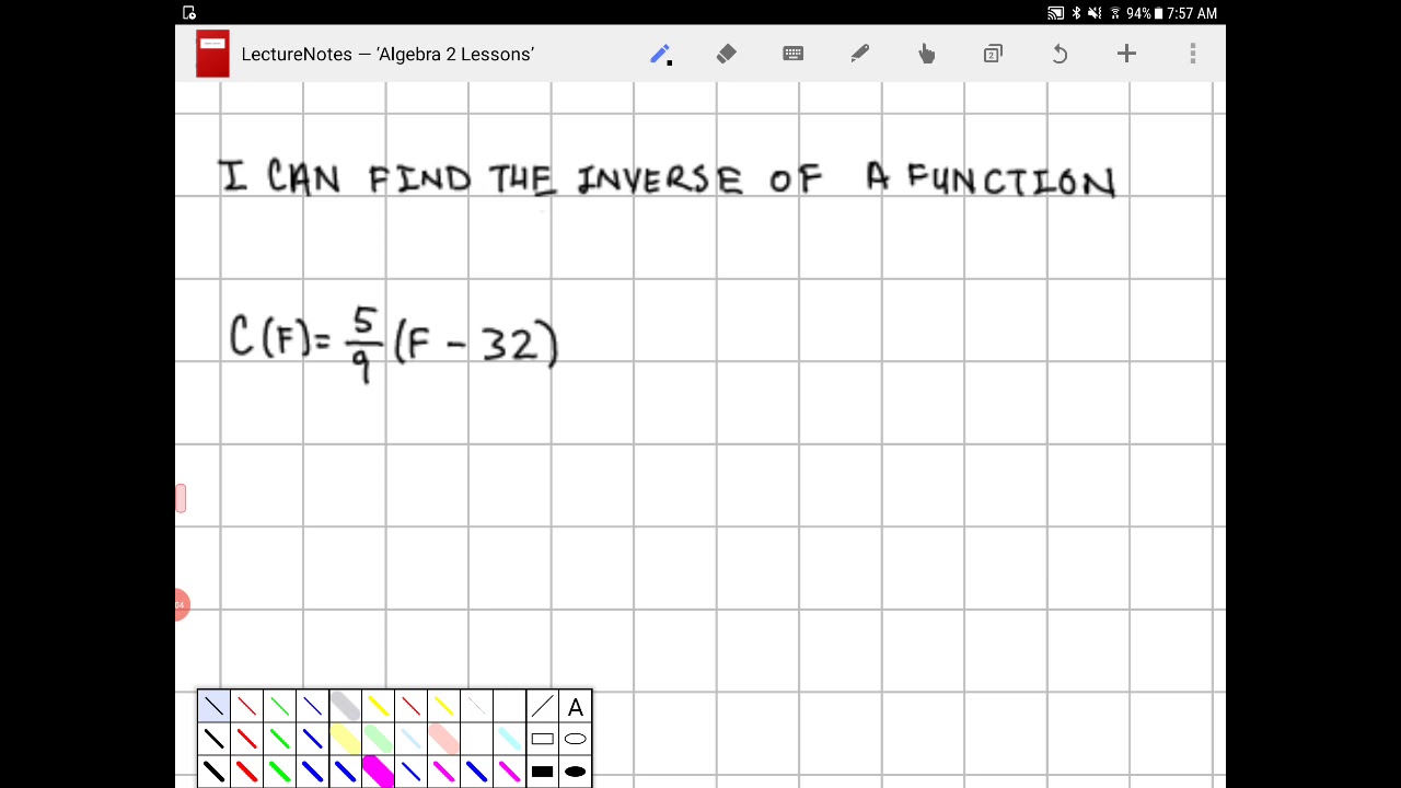 Algebra 2 U3A02 Part 1 what is an inverse function and how do we find ...