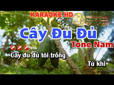 Karaoke Cây Đu Đủ - Tone Nam || Nhạc Sống Karaoke Huỳnh Chiêu