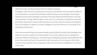 Information for Consumers about Scamalytics and Global Personals