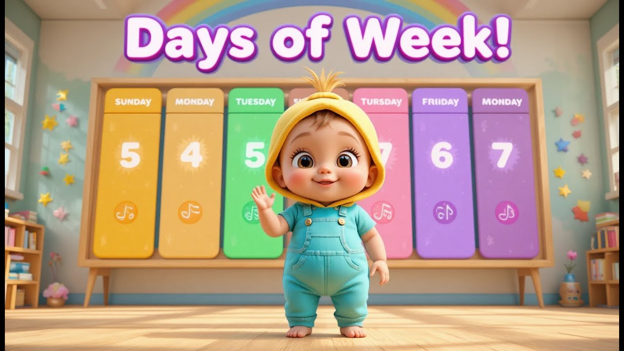 Learns Days of the Week | Baby Bibi Learning Series | Nursery Song for Kids