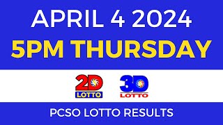 Lotto Result April 4 2024 5pm PCSO