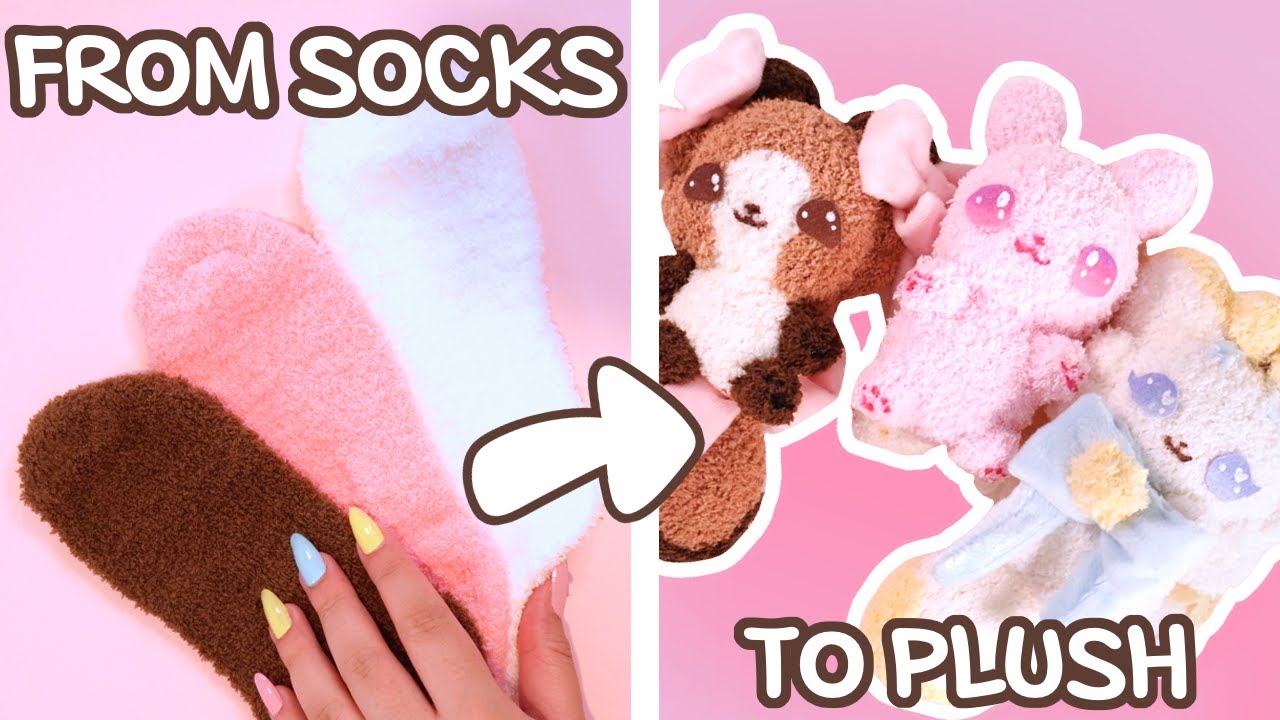 How I Made Socks into DIY Plushies | SOCK PLUSHIES #2