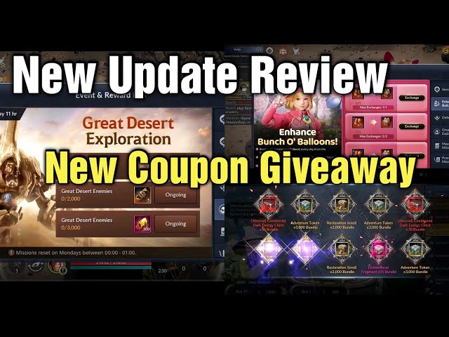 Black Desert Mobile New Update , Lucky Shop u0026 New Coupons Giveaway! class=