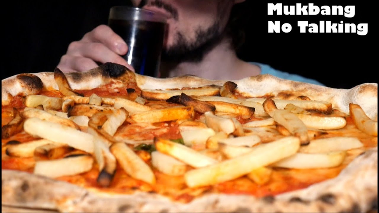 MUKBANG ITA | PIZZA MARGHERITA NAPOLETANA CON PATATINE FRITTE EATING SHOW NO TALKING *CIBO ITALIANO