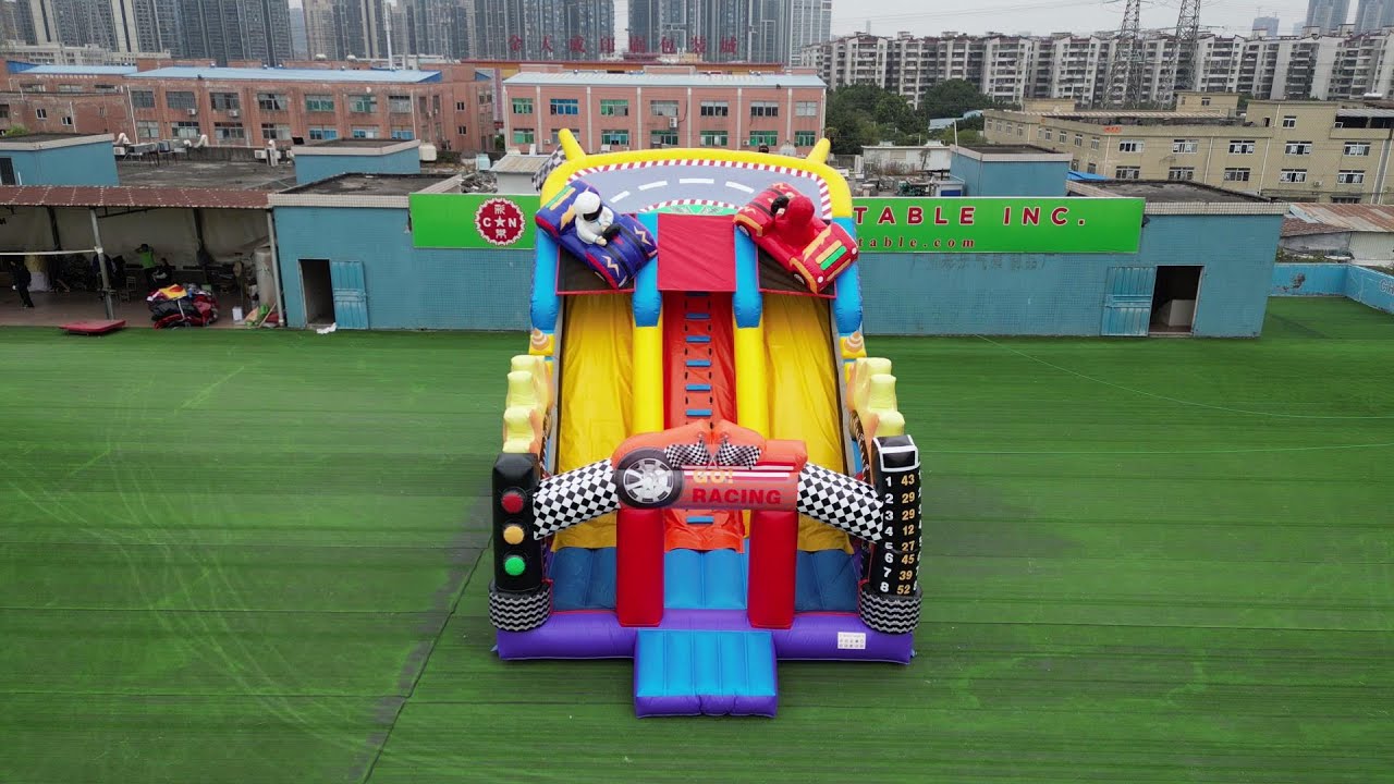 Rev Up Fun: Custom Racing Theme Inflatable Slide! 🏁🚗💨 Chinee ...