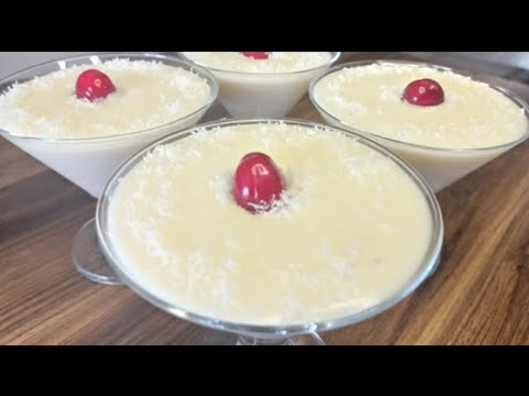 2 DAKİKADA SADE MUHALLEBİ TATLISI TARİFİ – KOLAY AZ MALZEMELİ LEZZETLİ BASİT EVDE CUP BARDAKTA