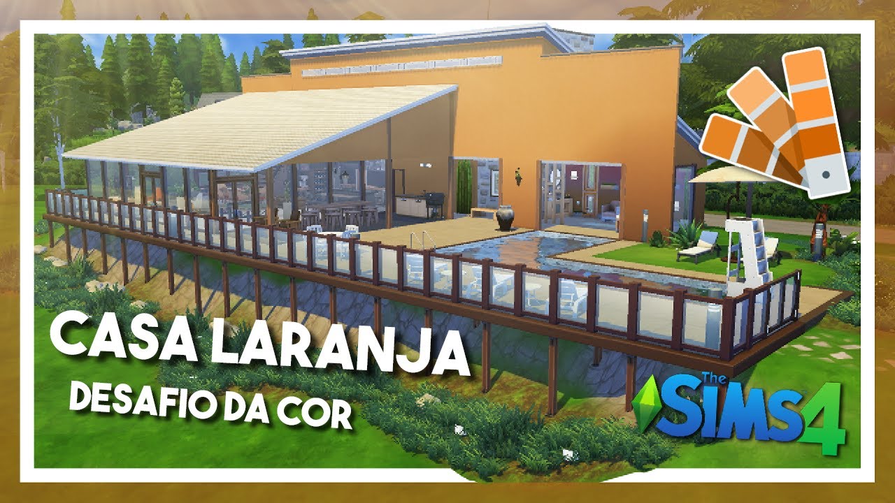 CASA LARANJA (Orange house) - DESAFIO DA COR | The Sims 4 (Speed Build) - YouTube