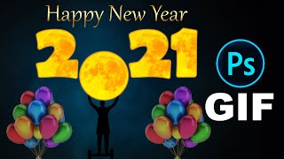 Happy New Year Flash Animated GIF Tutorial in Photoshop screenshot 2
