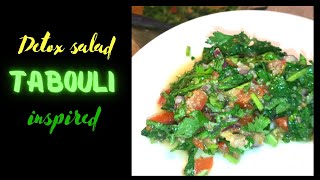 TABOULI INSPIRED DETOX HERB SALAD OF PARSLEY, CILANTRO & MINT W/ A LEMON & OLIVE OIL DRESSING. ????????