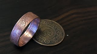 コインリング 古銭の指輪 の作り方 How to make a Japanese coin ring.