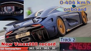 Koenigsegg Regera 0-404 km/h | new Vmax200 top speed record(247mph on speed cam)