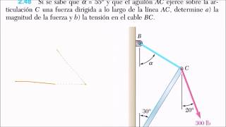 ESTÁTICA: Ejercicio 2-48 Beer and Jhonston || Equilibrio de partícula en 2D ESTÁTICA: Ejercicio 2-48 Beer and Jhonston || Equilibrio de partícula en 2D