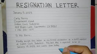 How to Write A Resignation Letter Step by Step | Writing Practices