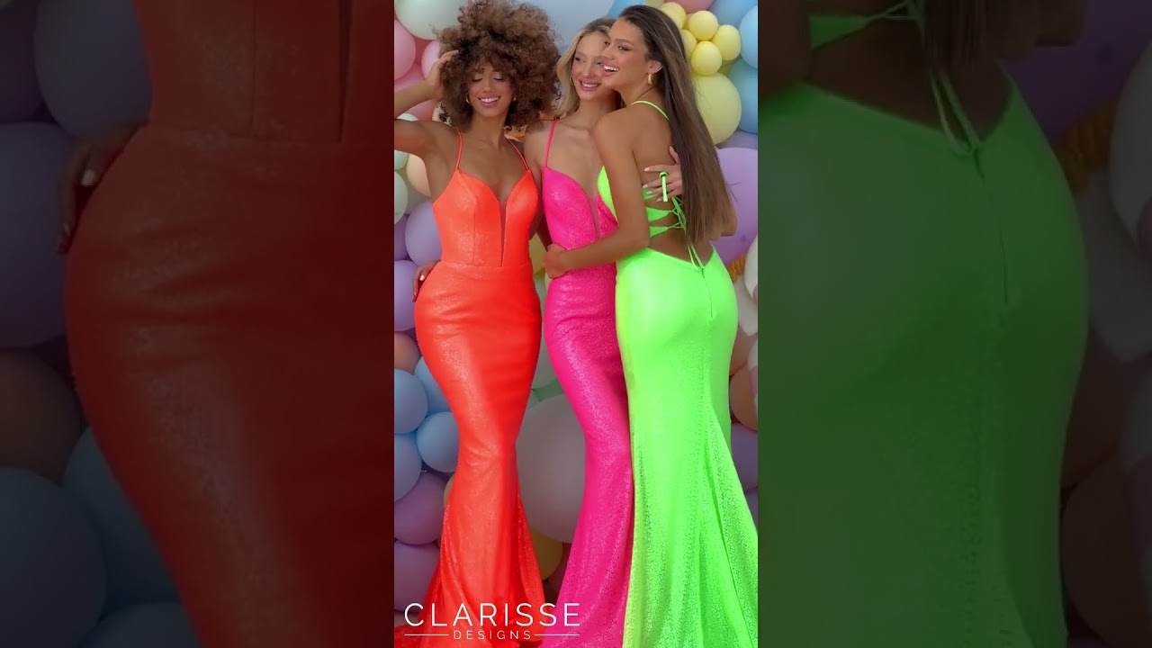 Clarisse 810932 - Neon Sequin Prom Gown