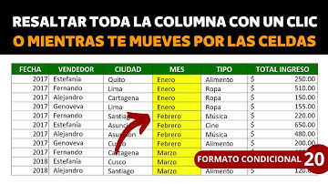 Resaltar toda la COLUMNA con un CLIC en Excel con Formato Condicional 20 | Uso de macros super útil