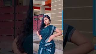 beautiful indian hot aunty homely looks sexy saree cute expression instagram reels(2)