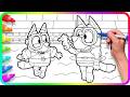 BLUEY Coloring Pages. I show you How to color Bluey and Bingo Swimming. Coloring Bluey characters