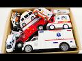 たくさんの救急車ミニカーが走る！緊急車両 ダウンヒル☆Lots of miniature ambulance cars are racing! Emergency vehicles downhill☆