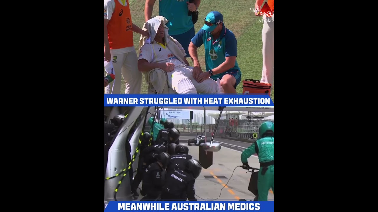 David Warner struggled with heat exhaustion but Australian medics made sure he get his 200!