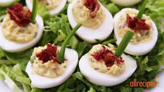 How to Make Jalapeno Bacon Cheddar Deviled Eggs | Appetizer Recipes | Allrecipes.com