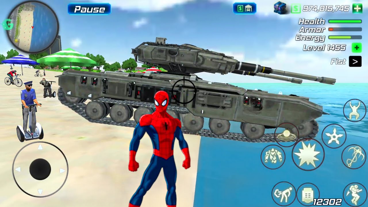 Rope Frog Ninja Superhero and Military Tank in Open World Game - Android Gameplay