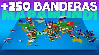 ✅Cómo poner TODAS las banderas miniatura en un MAPA MUNDIAL Gigante 🌏 ¿Están todas?