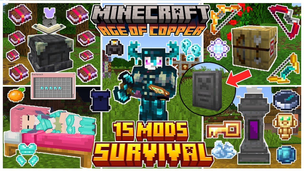 TOP 15 ADDONS SURVIVAL Para Minecraft Bedrock 1.21 - Mods - YouTube