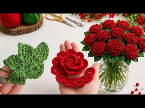 🔥 Why Is Everyone Making This? 🌹 Easy Crochet Mini Rose Bouquet