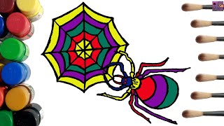 Spider Coloring Pages - How To Draw And Color A Spider For Kids