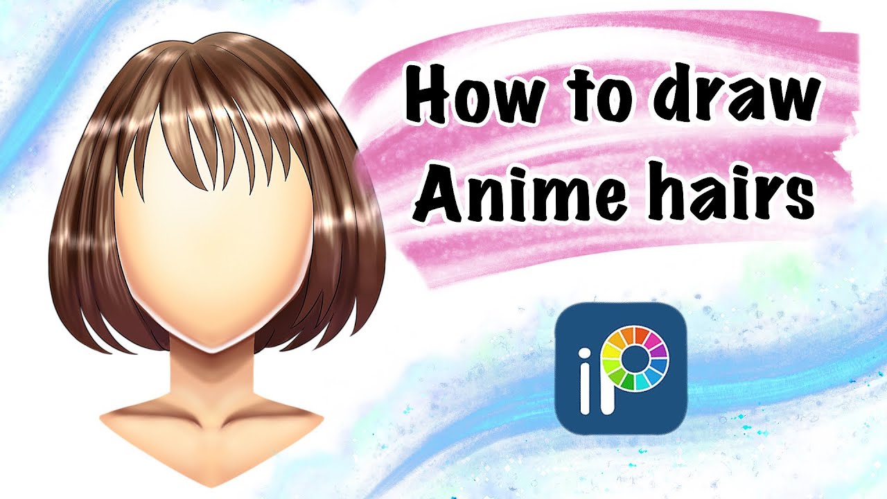 How to draw Anime hairs in ibis paint x / anime hair tutorial (girl