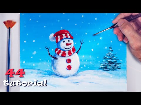 Видео: Как нарисовать зимний пейзаж.