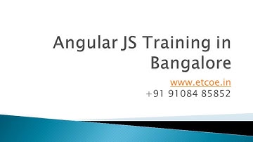 Angular JS Training in Bangalore - ETCOE IN